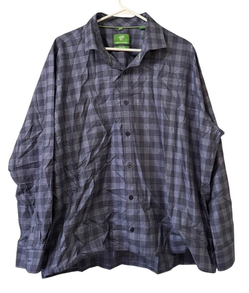 Forsyth of Canada Men Size 2XL No Iron Button Down Shirt Long Sleeve Cotton City